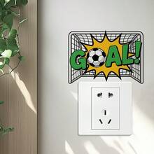 1pc World Cup Soccer Ball Door Light Switch Stickers, Removable Self-Adhesive Waterproof PVC Wall Stickers, Suitable For Boys' Bedroom, Gym Room, And Home Decoration. - Wall Stickers - View 2