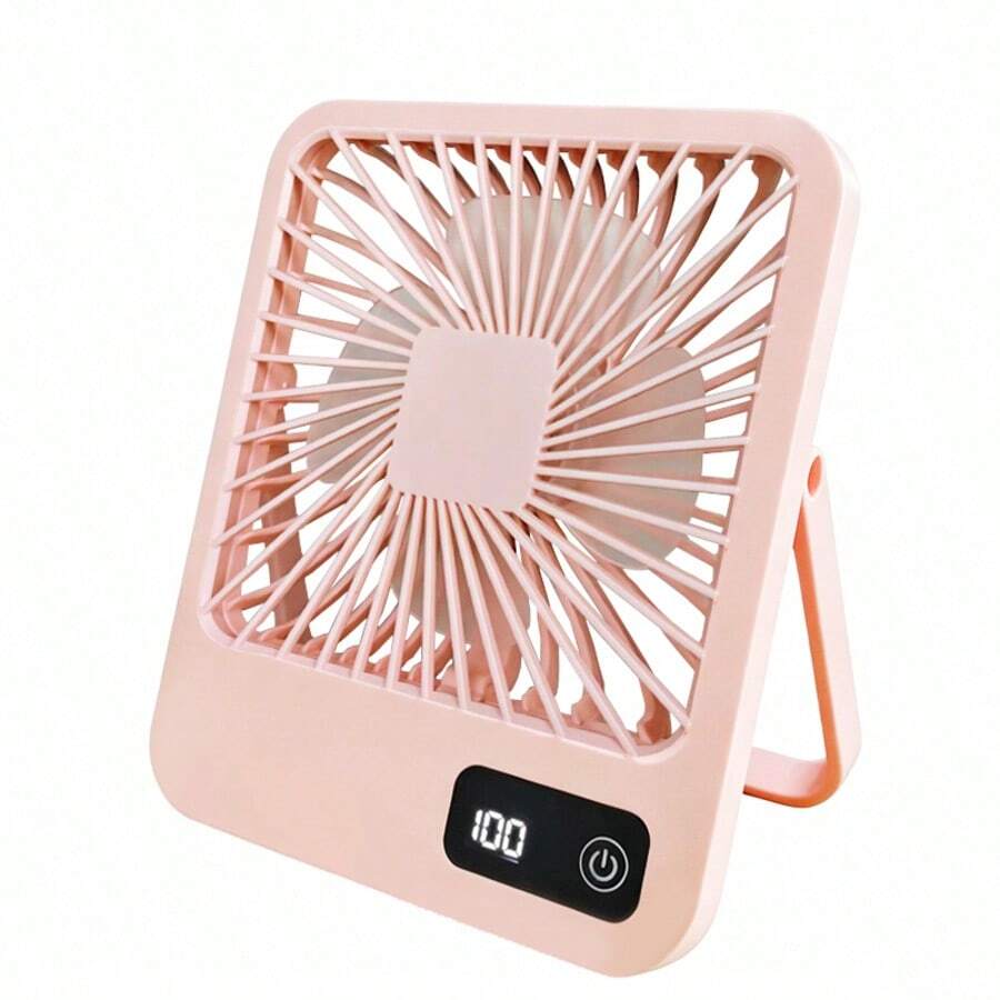 180° Adjustable Tilt Portable Rechargeable USB Fan, Foldable Personal Fan With Power Display, 5 Wind Speeds, Super Quiet Desk Fan, Battery Capacity: 600mAh - Multicolor - View 1