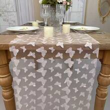 1pc Rainbow Butterfly Pattern Table Runner, Delicate And Soft Texture, Perfect For Romantic Dinner, Wedding, Birthday Party And Shower Party Decoration, A Subtle Aesthetic As Wedding Table Decor - Black - View 14