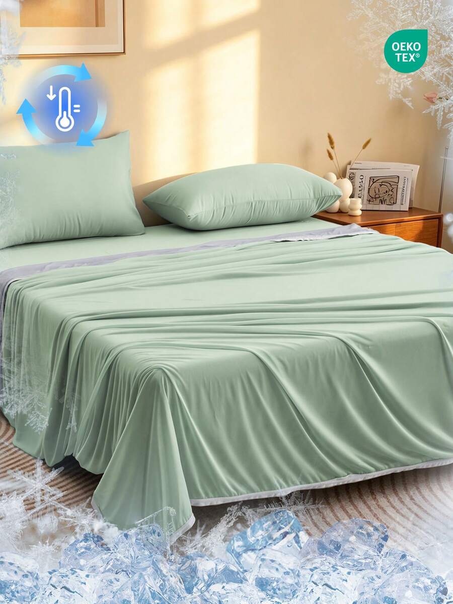 1 buah Selimut Pendingin Musim Panas, Pengalaman Menyegarkan Seketika, Dirancang untuk Orang yang Sensitif terhadap Panas, Tekstur Bernapas dan Ramah Kulit, Dapat Dicuci dengan Mesin, Ringan dan Portabel, (15*24cm Hanya Tas Penyimpanan), Cocok untuk Tempat Tidur, Sofa, Kantor, Perjalanan - Hijau muda - View 1
