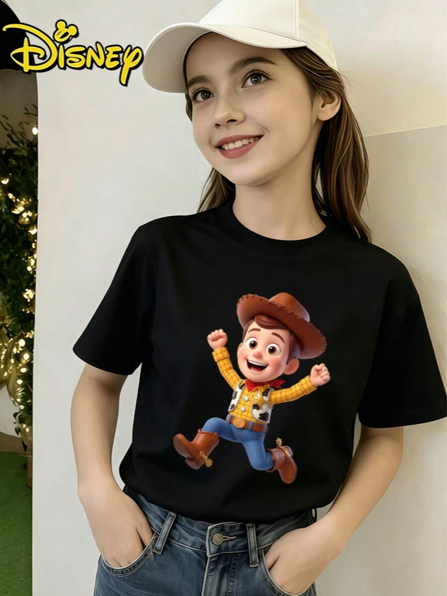 Women's Disney Lilo & Stitch "Happy Stitch Day" Summer Crew Neck T-Shirt, Skin-Friendly & Soft, Ideal For Daily Casual Outings - màu đen - Xem 1