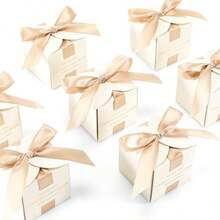 50pcs Square Blank Gift Boxes, White Boxes, Holiday Supplies - View 5