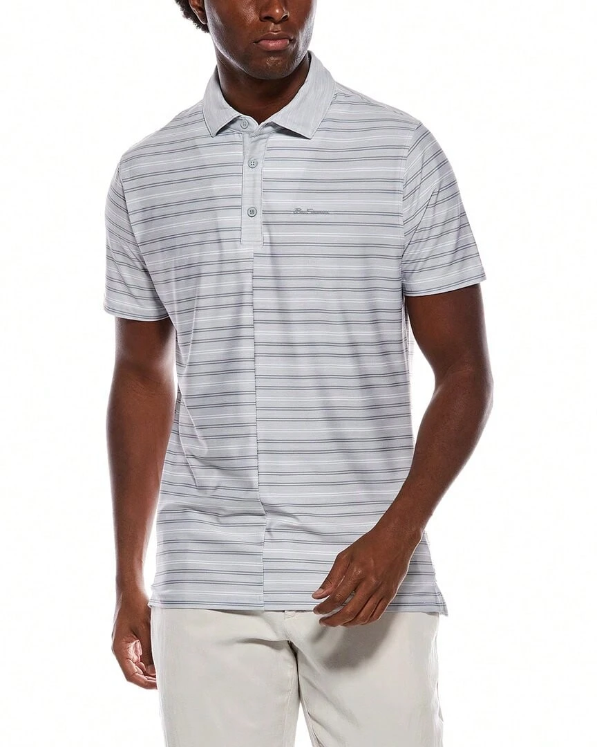 Ben Sherman Stripe Colorblock Tech Polo Shirt - Xám - Xem 1