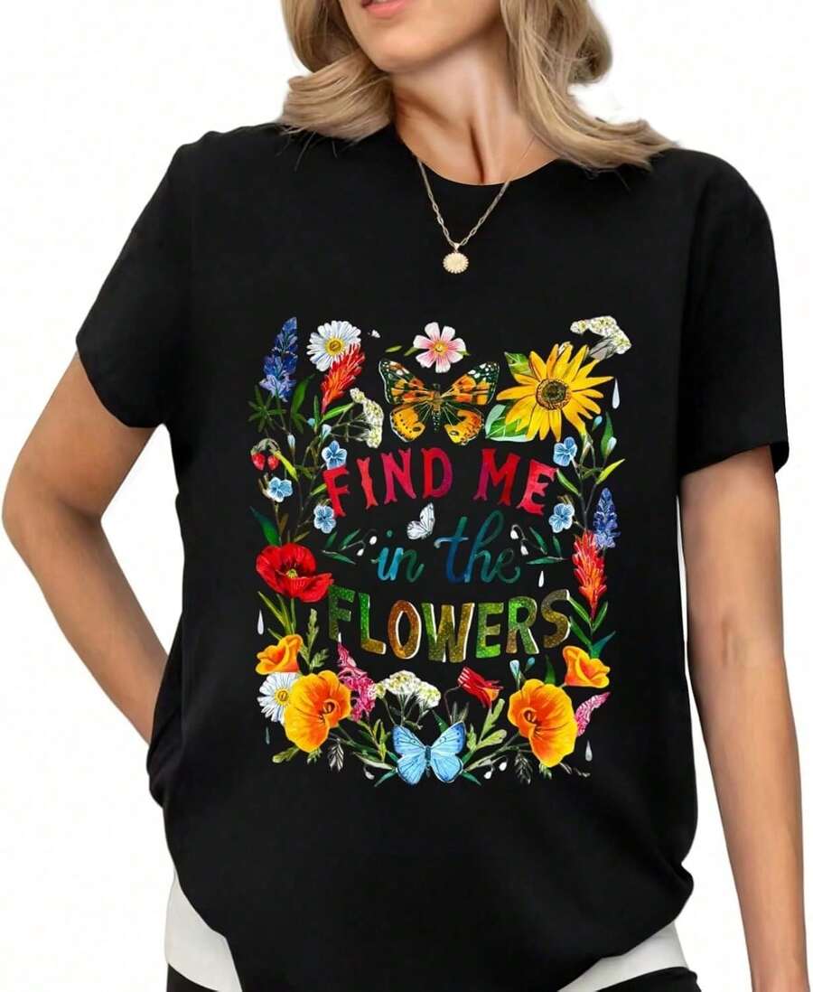 Women's Vintage Bohemian Floral Print T-Shirt, Short Sleeve Printed Blouse For Girls, Breathable And Comfortable. Pure Cotton T-Shirt, Soft And Comfortable To The Touch. - -8 - 查看 1