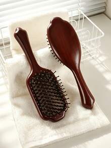 1pc/2pcs/Detangling Hair Brush With Scalp Massage, Natural Sandalwood Air Cushion Comb, Includes Spare Teeth, Ins Style Natural Wood Dark Brown Square/Round Air Cushion Brush, High Elasticity Cushion Buffer/Smooth Round Tip Teeth/Soothing/Stress Relief/Anti-Itch Hair Combing|Suitable For Long, Straight, Curly Hair|Daily Hair Care/Birthday Gift For Best Friend Or Girlfriend/Valentine's Day Gift/Home & Dorm Essential/Hair Salon Essential - Cloud Cushion Comb - View 9