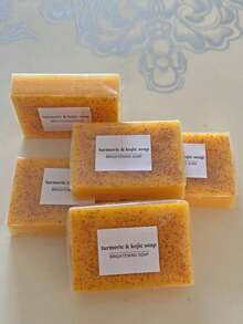 Turmeric Lemon Kojic Acid Soap 100g, Suitable For Face, Body And Hand Wash, Rich Foam Deeply Cleanses And Smoothens Skin, Handmade With Essential Oil - Giữ ẩm - Xem 3