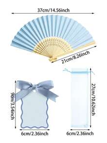 18/3pcs Wedding Party Paper Folding Fan Favor Set, Includes Bow Cards And Gauze Bags; Bridal Shower Gifts, Wedding Party Check-In Gifts, Bridesmaid Group Photo Props, Wedding Table Decor, Lawn Wedding Guest Gifts, Bachelorette Party Thank You Gifts, Suitable For Wedding Photo Props, Party, Holiday Event Guest Gifts - Multicolor - View 10