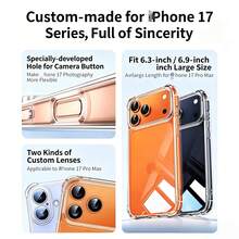 Latest Large Hole Air Cushion Liquid Silicone Phone Case, Compatible With IPhone 17e, 17 Pro Max, 17 Pro, 17 Transparent Phone Cover, Silicone Case, Shockproof Phone Case, Air Cushion Phone Case, Solid Color Phone Case, Minimalist, Fashionable, Zero Formaldehyde - Clear - View 2