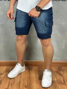 Sandblasted Cargo Bermuda Shorts - Jatiada - View 4