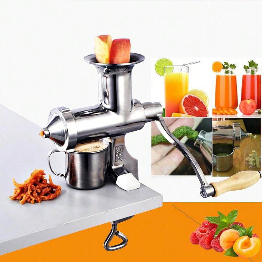 SanBouSi Stainless Steel Juicer Manual Juicer Tool Desktop Fruit & Vegetable Squeezer - Silver - View 1