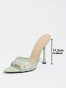 Women's High Heel Sandals, Fashion Party Outdoor Banquet Gathering Glamorous Vacation High Heels, Green, Shoes - Green - View 3