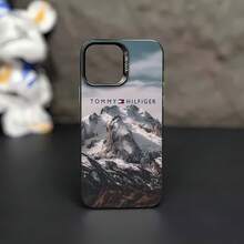 Tema de montaña nevada azul de  Hilfigerfunda de teléfono Fundas compatibles con ,Apple,VIVO,OPPO,,, y Honor.Fabricadas en silicona TPU,ofrecen protección contra golpes y caídas. - Negro - Ver 2