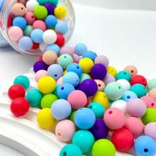 120顆 12/15mm 矽膠珠，隨機混色 - DIY 手工套件，適用於項鍊、手鍊、鑰匙圈、手機吊飾等 - 彩色 - 查看 8