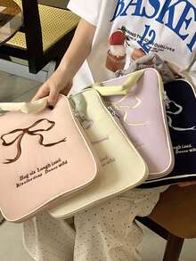 韓式刺繡蝴蝶結筆電包 - 女用筆電收納包、防震平板保護套、輕量筆電包、平板內袋 (11/13/14/15.6 吋)。適合學生 (國中 & 高中)、護理師、教師、朋友和母親的理想禮物 - 節日、伴娘和生日的完美選擇。 - 彩色 - 查看 8