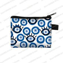 Fatima Hand Purse Turkish Blue Evil Eye Mandala Flower Money Bag Headphone ID Credit Card Key Small Wallet Gift - lqbtuerqi07g - Ver 8