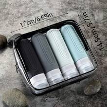 4 buah Botol Isi Ulang Anti Bocor 90ml untuk Perjalanan, Aksesori Perjalanan Cairan yang Dapat Digunakan Kembali untuk Kosmetik, Sampo atau Losion, Hadiah Wisuda - View 5