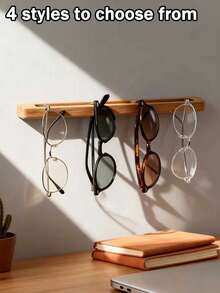 1pc Wooden Decorative Glasses Holder, Suitable For Entryway, Wooden Glasses And Keys Storage Organizer, Modern Minimalist Wall Storage Rack, Multi-Functional Storage Box For Hallway And Entryway, 2 Styles Available - Multicolor - View 4