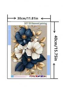 1 pieza Pegatina de pintura de diamantes DIY Bordado floral Flor Decoración del hogar Perforación completa 30*40cm/40x50cm - Conjuntos - Ver 9