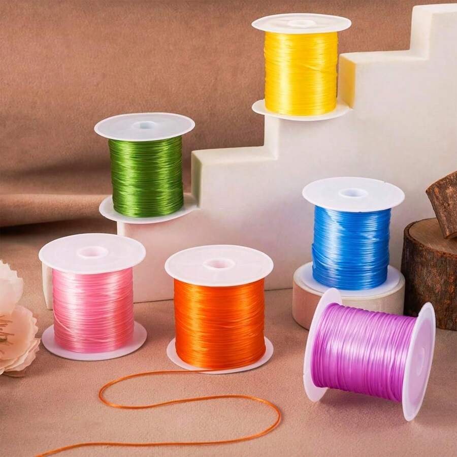 Elastic Mixed Color Flat Stretch Beaded Cord, Nylon Material Handmade Rat Tail Rope, Suitable For Chinese Knot, Trim, Jewelry Bracelet And Necklace Making