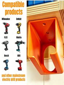 1pc Electric Drill Stand, Heavy-Duty Tool Rack, Storage Rack, Made Of Plastic, Space-Saving, Suitable For Tool Storage Rooms, Hardware Tool Storage, Essential Storage Item, Wedding Season, Graduation Season, Back-To-School Season Gift. - Multicolor - View 3