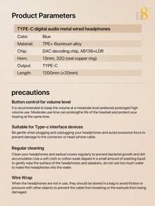 D8 Type-C 入耳式耳機，附麥克風與音量控制，相容於 17/16/IP16 Pro/IP 16 Pro Max/IP15/15Puls/15Pro/15Pro Max/Air 4/5/Pro 12.9/11,Pro/Air/Mini,Galaxy S23 S22 S21 Ultra Note 10/20,Note 20 10 A53 A54,8 7 6A 5 4 - 藍色 - 查看 12