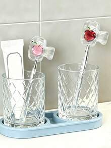 Crystal Apple Pattern Portable Toothbrush Case, Storage Box, Toothbrush Holder, Essential Bathroom Accessory For Home, Business Travel, Daily Use And Outdoor Trips, Spring/Summer Must-Have, Suitable For Couples, Back To School, Father's Day, Birthday Gift - Multicolor - View 6