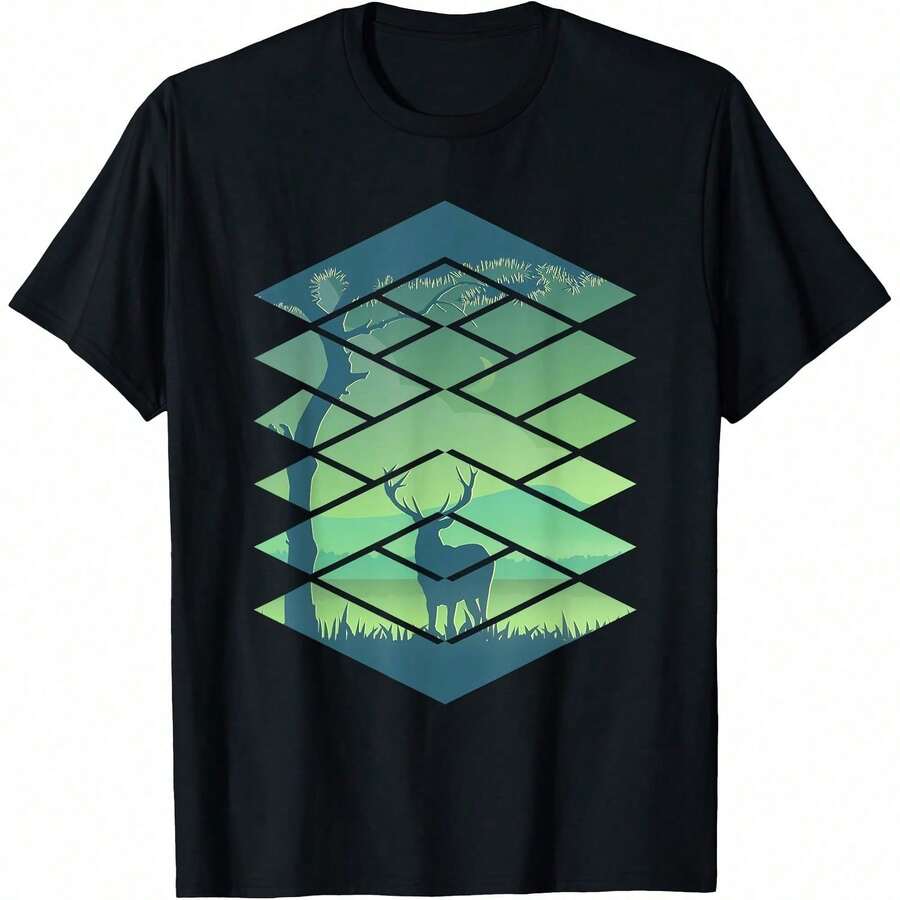 Adult T-Shirt With Minimalist Abstract Skeleton With Rose Print, Heavyweight Fabric, All Seasons, 220g Pure Cotton, Single-Sided Print, Round Neck, Short Sleeves, Unisex, Top, Ba - 座標 1 - 查看 1