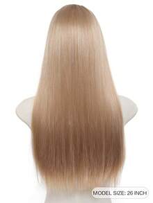 Wig Sintetis Panjang Lurus Warna Pink Keemasan dengan Poni untuk Wanita, Serat Tahan Panas, Cocok untuk Penggunaan Sehari-hari/Cosplay/Pesta/Lolita - MultiWarna - View 5