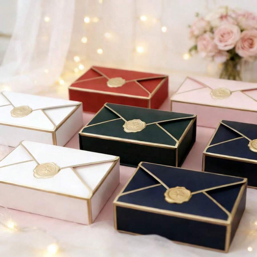 10/50pcs Blank Wrapping Paper Gift Boxes, Creative Classic Envelope Gift Boxes, Wedding Gift Boxes, Birthday Party Cosmetic Packaging Boxes - View 1