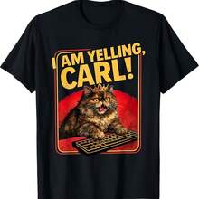I Am Yelling, Carl! Funny Donut Catss T-Shirt - 黑色 - 查看 1