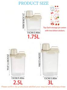 1pc/Theme Laundry Detergent Storage Box - Multi-Functional Storage Container, Can Store Laundry Powder, Laundry Beads, Etc. - Suitable For Kitchen Pantry, Laundry Room, Bathroom And Home Storage - Great Holiday Gift, Laundry Storage Organizer Helper, Comes With Two Cat Sticker Patterns On The Outside. - White - View 2