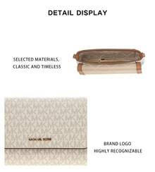 Michael Kors Jet Set Item Printed Women's Shoulder Strap Crossbody Bag 35H8GTTC6B VANILLA - 香草色印花/橡果棕色35H8GTTC6B VANILLA - 查看 10
