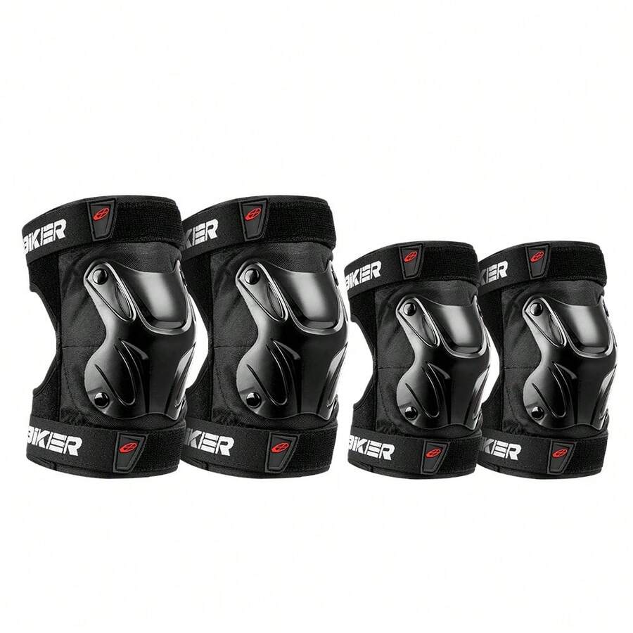 1 Black Motorcycle Knee And Elbow Pads Anti Fall And Anti-Collision Protective Gear Off-Road Motorcycle Riding Equipment Unisex Riding Accessories Rider Gift - Multicolor - View 1