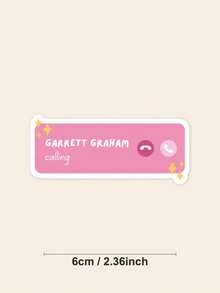 1 pieza Pegatina de llamada de Garrett Graham, calcomanía inspirada en BookTok para funda de Kindle Paperwhite, pegatina de llamada telefónica de novio ficticio - Multicolor - Ver 2