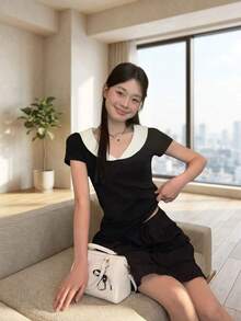 Women Tops - Navy Blue - View 2