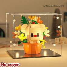 Micro Particle Building Blocks Dessert Pet Potted Plant Set, Red Panda Capybara Bear DIY Assembly Decor, Educational Healing Desktop Ornament, Student Birthday Gift Party Favor, Suitable For Children Building Block Collection Enthusiasts - 彩色 - 查看 8