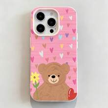Tema de amor del oso de peluche marrónfunda de teléfono Fundas compatibles con ,Apple,VIVO,OPPO,,, y Honor.Fabricadas en silicona TPU,ofrecen protección contra golpes y caídas. - Rosa - Ver 5