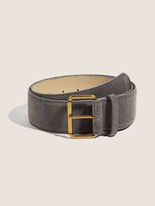 1pc Suede Brown Buckle Minimalist Fashion Versatile Decorative Belt, Suitable For Jeans, Skirts, Casual Wear, Daily Outfits - Brown - View 19