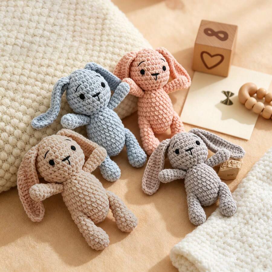 Giocattoli a sonagli intrecciati a mano, a forma di animali e multicolore, adatti per bambini da 0 a 3 anni, regalo commemorativo per neonati, regalo per festa di nascità, giocattoli interattivi - Multicolore - Visualizzare 1