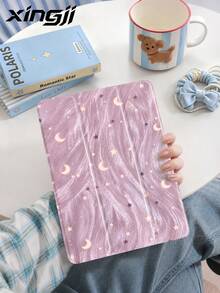 Étui de protection Kindle/Tablette avec motif de sable mouvant nacré Lune & Étoile, coque de protection complète, antichoc, anti-poussière, matériau TPU souple, coussin d'air aux quatre coins absorbant les chocs, compatible avec Ko-Bo, Kindle Paperwhite 11e génération 2021, Kindle (11e génération) sortie 2022, Kindle (11e génération-sortie 2024) (6 pouces), ajustement parfait pour protéger votre appareil de lecture - Multicolore - View 5