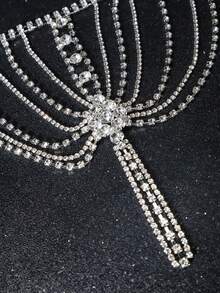 Women's Fashionable Diamond-Encrusted Shoulder Chain Necklace, Multi-Layered Shoulder Ornament Jewelry, Metal Shoulder Strap Body Chain - Multiple Styles - View 3