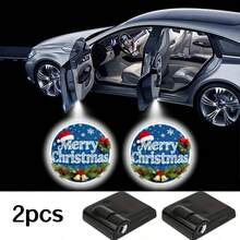 2入組無線汽車車門歡迎燈，安裝簡單，電池供電（不含電池），適用於福斯、奧迪及其他車型，時尚汽車裝飾 - 亮黑款 - 查看 41
