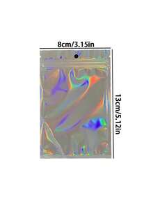 100pcs/Set Rainbow Laser Film Self-Sealing Bags, Jewelry Accessories Packaging Bags, Gift Packaging Self-Sealing Bags - Multicolor - View 9