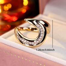1pc Personalized Rotating Arrow Design Cubic Zirconia Inlaid Women's Ring Casual Gift - Multicolor - View 8