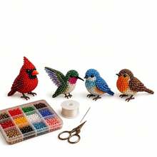 1pc Bead Embroidery Kit, Animal Bead Craft Set, Handmade Bead Art Mosaic Set, Includes Pumpkin, Butterfly, Ocean, Cat & Dog Patterns, DIY For Adults, Teens & Beginners - DIY Kit - View 4