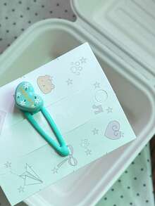 Hair Clips Kawaii Snap Hair Clips Heart Letter Hairpins Cute Candy Color BB Clips Korean Style Hair Accessories Daily Wear Vacation Makeup Styling - Multicolor - View 3