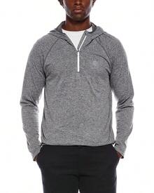 Ben Sherman Seamless Knit 1/4 Zip Hoodie - 灰色的 - 查看 1
