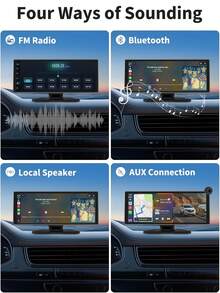 Layar Mobil CarPlay dengan Kamera Belakang 720p, Layar Sentuh IPS HD 10,26 Inci, Kompatibel dengan Apple CarPlay dan Android Auto, Mendukung Perekaman Berulang, Audio Bluetooth, GPS - A - View 5