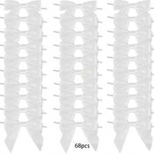 5/10/18/38/68 Pcs Satin Twist Tie Bows For Treat Bag Satin Ribbon Tie Bows For Tying Up Packages Present Bags Bakery Candy Bags Decorating Ribbon Bow Gift Wrap Bows - View 56