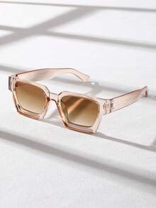 1 par de gafas cuadradas clásicas de moda para hombres, accesorio de protección ocular diaria - Degradado - Ver 2